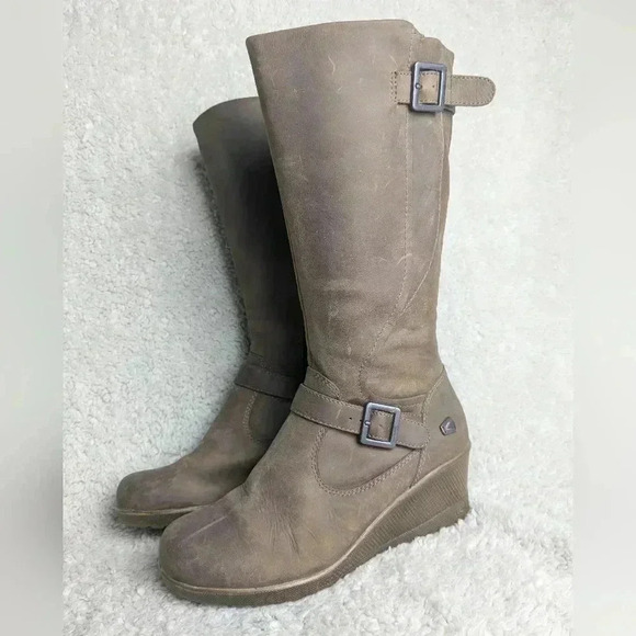 Keen Womens Keen Of Scots Boot Brown Nubuck Leather  Wedge Heel size 7 - Picture 6 of 16